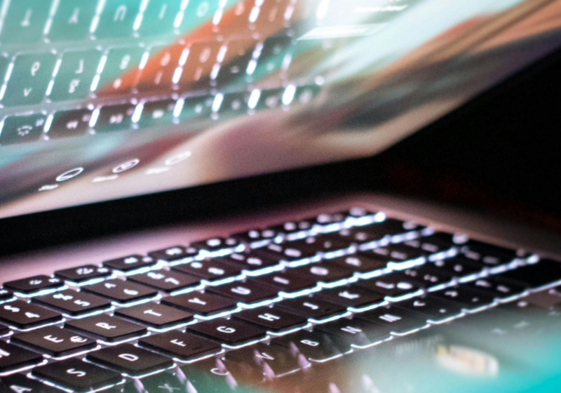 Close up of an open laptop